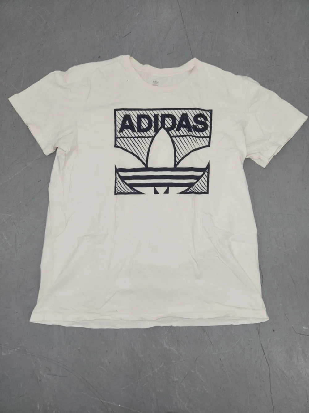 Adidas White Tee with Light Gray Trefoil